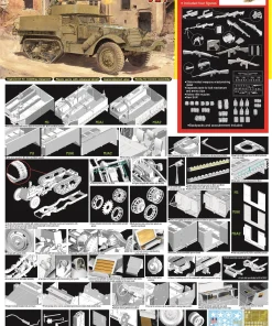 Dragon 6332 1/35 M3A1 Half-Track (3 in 1) w/US Armored Infantry (2024 Upgrade