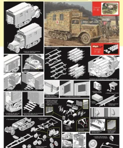 Dragon 6766 1/35 Sd.Kfz.3 Maultier Ambulance w/Bonus Medical Troops (2024 Reproduction)
