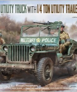 TAKOM 2126 1/35 U.S. Army 1/4 Ton Utility Truck w/1/4 Ton Utility Trailer & M P